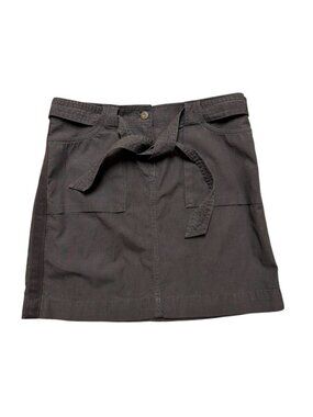 Crew Skirt Women 6 Brown Cotton Mini Belted Casual Utility